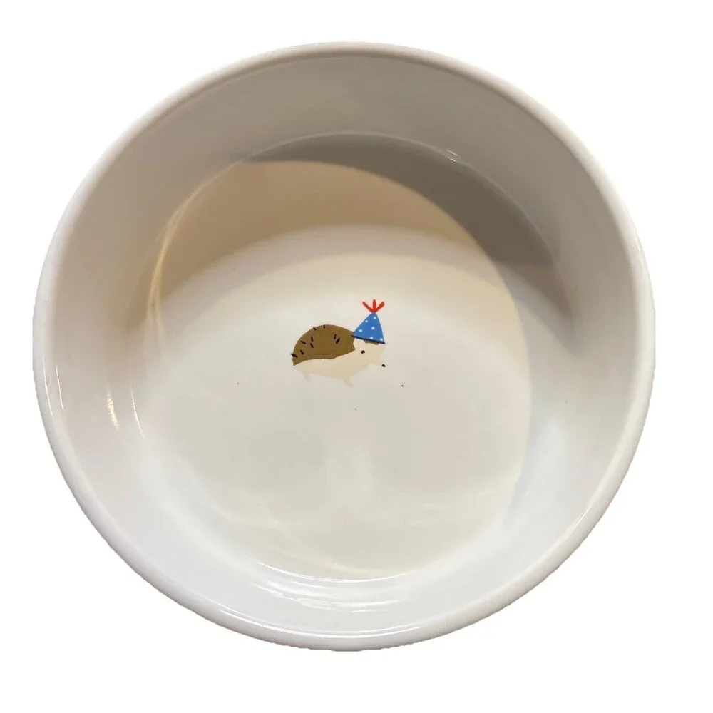 Fringe Cat/Dog Food Dish Water Bowl Ceramic 5” EUC